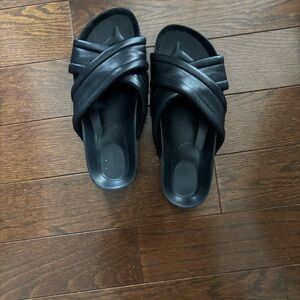 Vince Black Slide Sandals